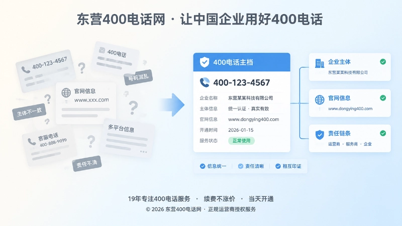 400电话办理后企业信息统一与散乱对比配图