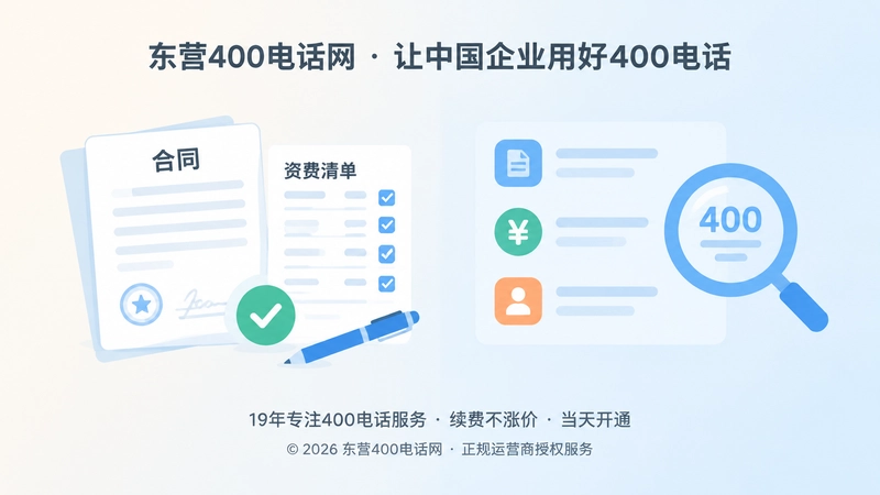 合同与资费核对左图右文式插画