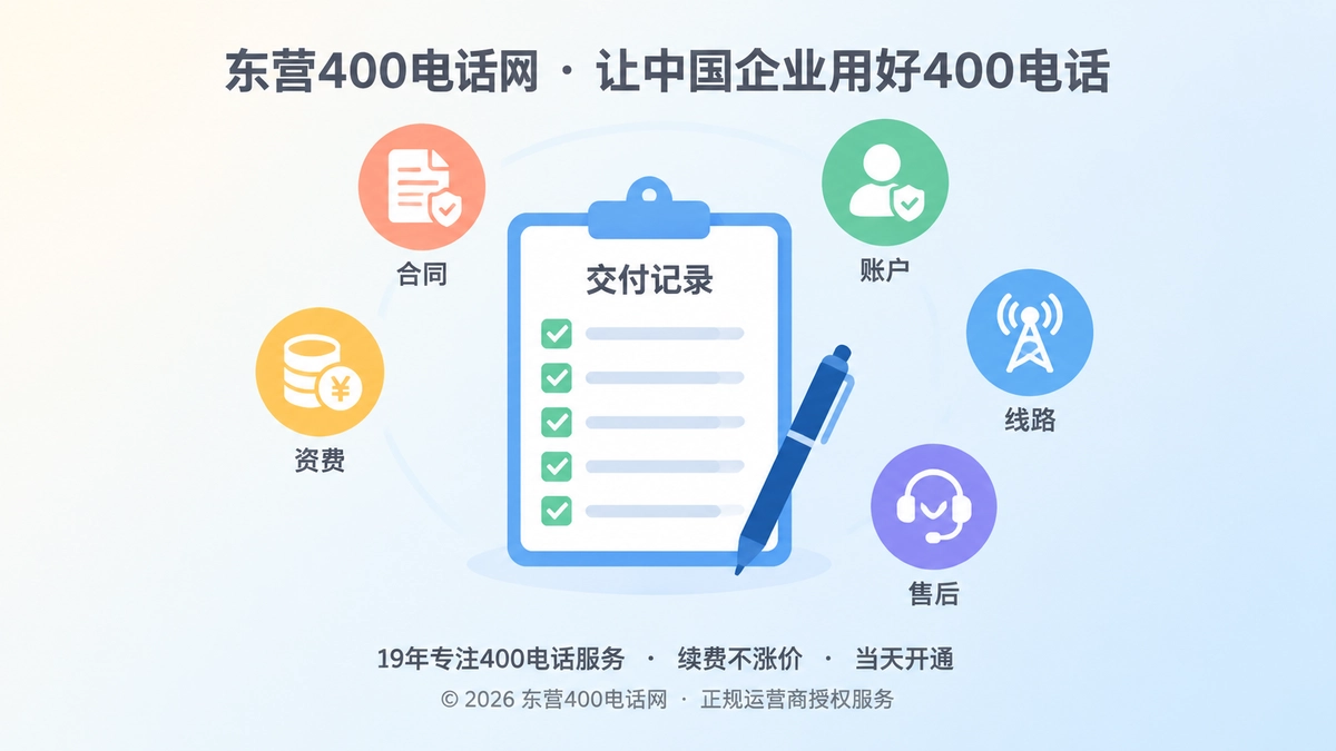 400电话诚实守信交付记录清单扁平插画